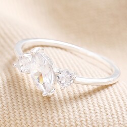 Sterling Silver Clear Crystal Ring