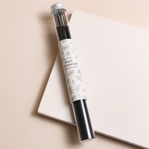 East of India Black Pomegranate Incense Sticks on Neutral coloured background