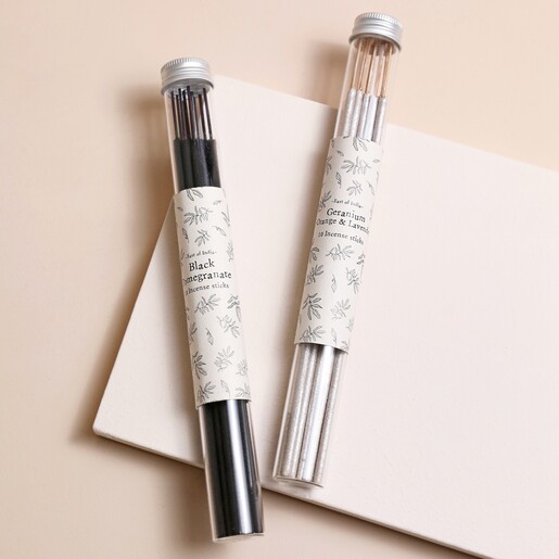 East of India Black Pomegranate Incense Sticks with Geranium Scented Incense Sticks