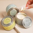 East of India Sending Sunshine Scented Tin Candle with Other Versions
