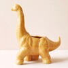 Mustard Diplodocus Dinosaur Planter on Neutral Background