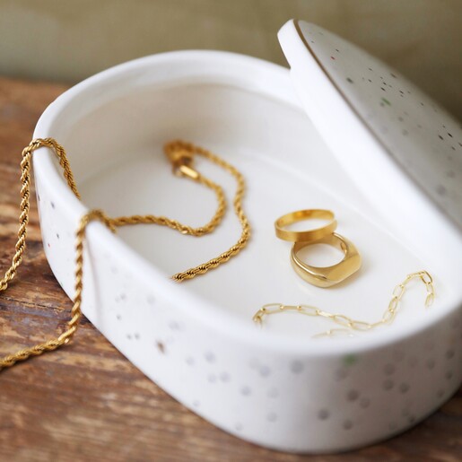 Lisa Angel Ladies' Speckled Stars Oval Trinket Box