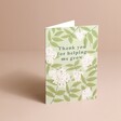 Thank You For Helping Me Grow Greetings Card Standing on Pink Background