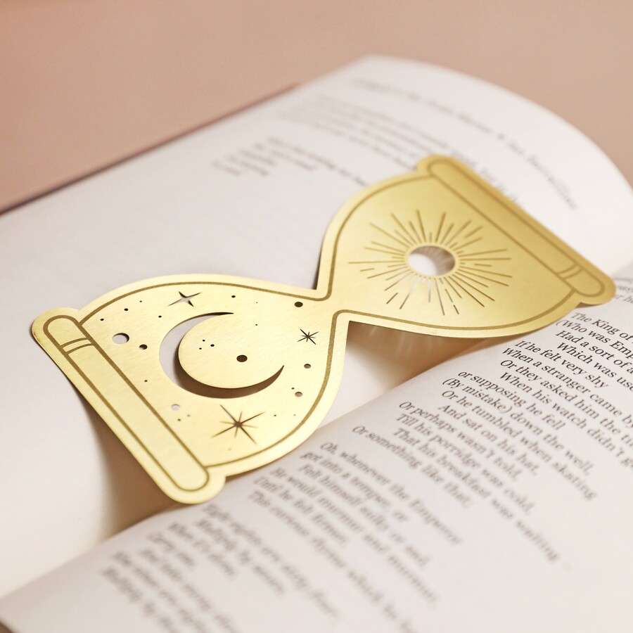 Celestial Hourglass Metal Bookmark, Designworks Ink