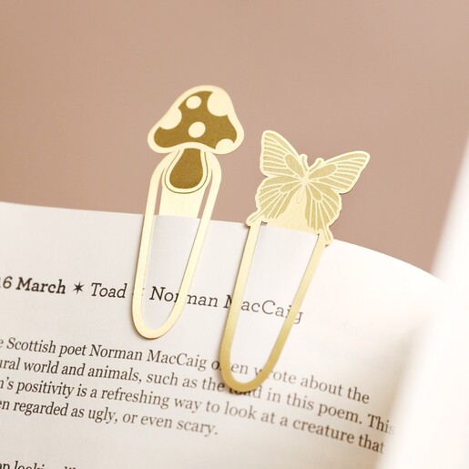 Designworks Ink Garden Metal Bookmarks Duo In use On Page