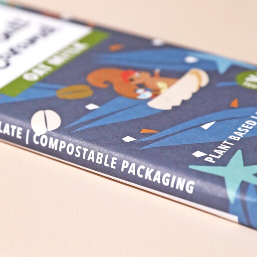 Close Up of Gnaw Sea Salt & Caramel Oat Mylk Chocolate