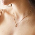 E Crystal Constellation Initial Necklace in Gold on Model