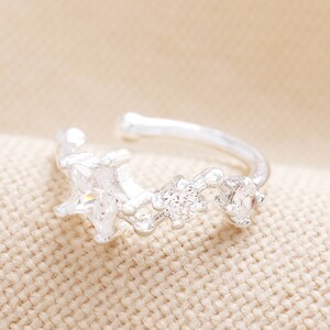 Crystal Star Ear Cuff Silver