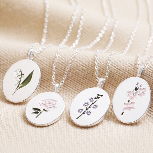 Lisa Angel Jewellery Collection Birth Flower Pendant Necklace