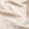 December Poinsettia Enamel Birth Flower Necklace in Silver Full Length