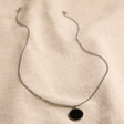 Full Length Men's Personalised Stainless Steel Black Onyx Stone Pendant Necklace