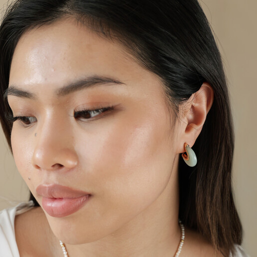 Mint and gold buy resin statement earrings