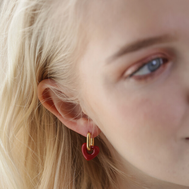 Red Chili Pepper Hoop Earrings - Cute Enamel Dangle Huggie Earrings For Women