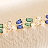 Emerald Green Stone Stud Earrings in Gold with Other Colours in Blue and Pink