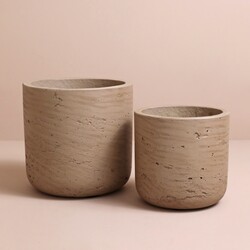Garden Trading Set of 2 Warm Stone Stratton Straight Planter