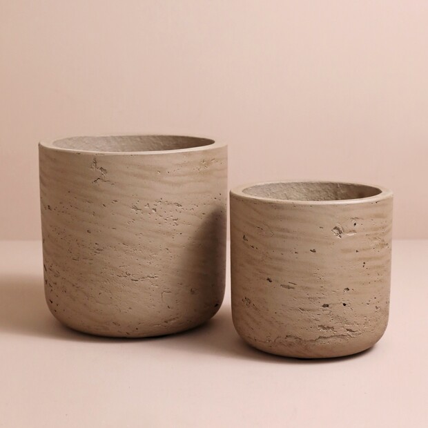 Garden Trading Set of 2 Warm Stone Stratton Straight Planter