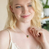 Blonde model wearing Smiley Planter Pendant Necklace in Gold