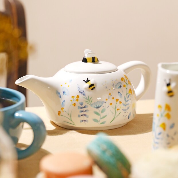 Blue Floral Ceramic Teapot and Mug Set Lisa Angel