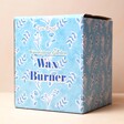 Side of Box For Cornflower Blue Floral Ceramic Wax Burner