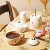 Dusky Pink Floral Ceramic Teapot and Mug Set With Matching Products In Range on Table