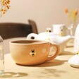 Mug From Dusky Pink Floral Ceramic Teapot and Mug Set on Table