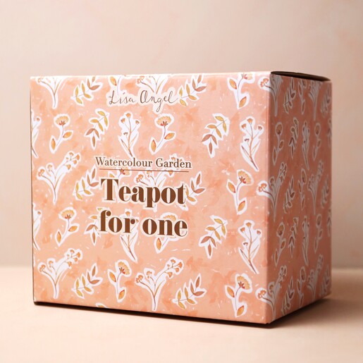 Side of Box Side of Box For Dusky Pink Floral Ceramic Teapot and Mug Set