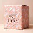 Side of Box For Dusky Pink Floral Ceramic Wax Burner