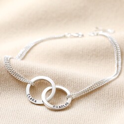 Personalised Sterling Silver Interlocking Circles Bracelet