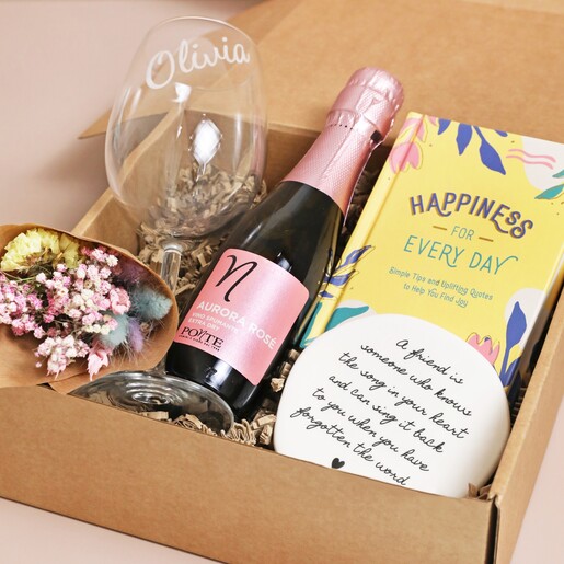 Build Your Own Gift Hamper for Her Open Build Your Own Gift Hamper for Her box showing contents