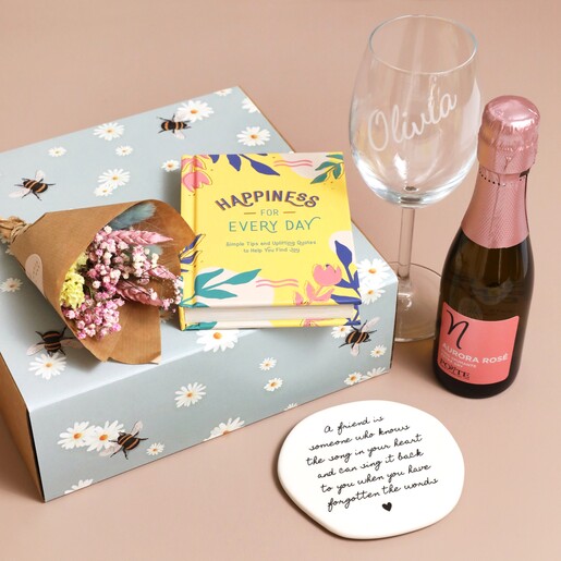 Build Your Own Gift Hamper for Her Build Your Own Gift Hamper for Her with contents on and around hamper box
