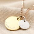 Clean Engraving on Personalised Double Disc Charm Necklace