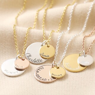 Personalised Double Disc Charm Necklace