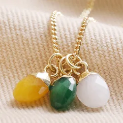 Personalised Bail Birthstone Charm Necklace