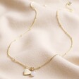 Full Length Gold Personalised Heart and Bail Birthstone Charm Necklace