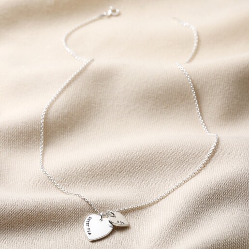 Sterling Silver Necklace w/ Double Heart Charm – L.I.T (Living In Truth)  Jewelry Collection
