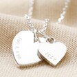 Other Clean Hand-Stamped Personalisation Showing Different Wording on Personalised Sterling Silver Double Heart Charm Necklace