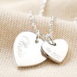Clean Engraved Personalisation on Personalised Sterling Silver Double Heart Charm Necklace