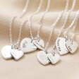 Different Personalisation Options on Personalised Sterling Silver Double Heart Charm Necklace