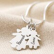 Personalised Sterling Silver Family Necklace with Two Charms