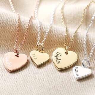 Personalised Sterling Silver Heart Charm Necklace