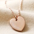 Rose Gold Heart Pendant on Personalised Sterling Silver Heart Charm Necklace
