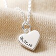 Small Silver Pendant on Personalised Sterling Silver Heart Charm Necklace
