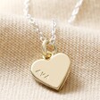 Small Gold Pendant on Personalised Sterling Silver Heart Charm Necklace