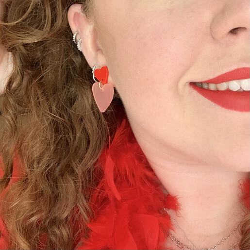 River Island red heart charm drop earrings  ASOS