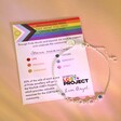 Trans Flag Personalised Pride Take What You Need Crystal Bracelet with jewellery card