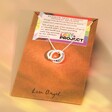 Silver Personalised Rainbow Pride Eternity Pendant Necklace on jewellery card packaging