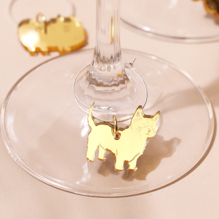 Set of 6 Dog Wine Glass Charms Lisa Angel