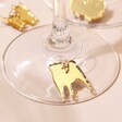Gold Pug Charm from Set of 6 Dog Wine Glass Charms