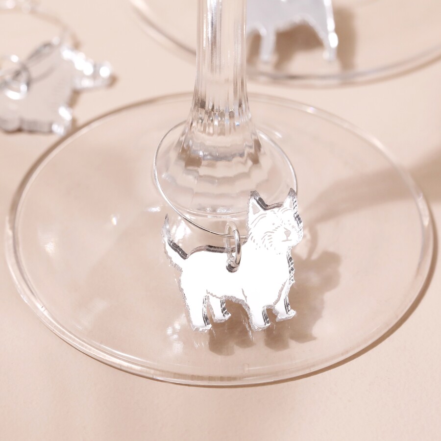 Set of 6 Dog Wine Glass Charms Lisa Angel