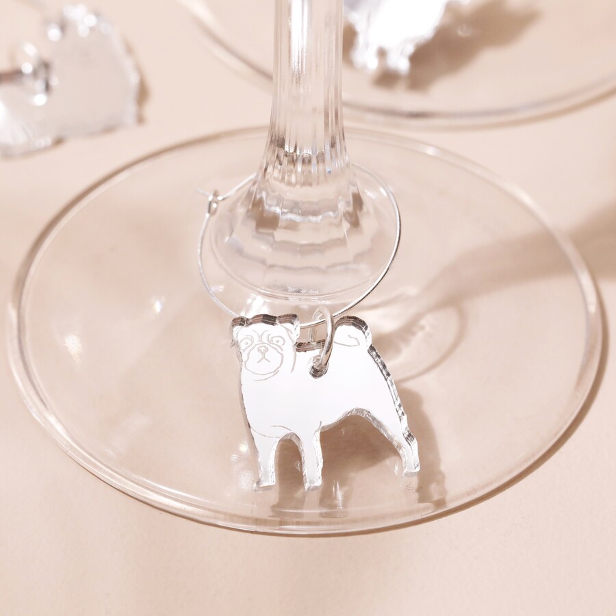 Set of 6 Dog Wine Glass Charms Lisa Angel